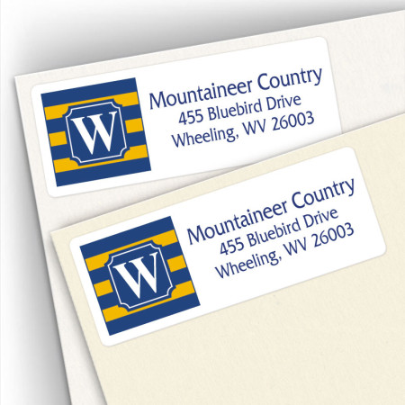 Monogram Address Label School Colors 18