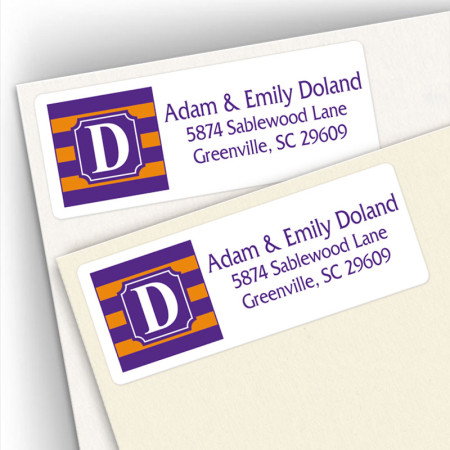 Monogram Address Label School Colors 4