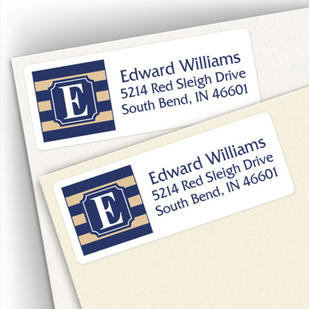 Monogram Address Label School Colors 5