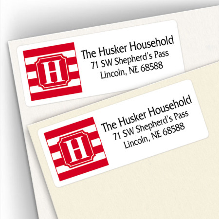 Monogram Address Label School Colors 6