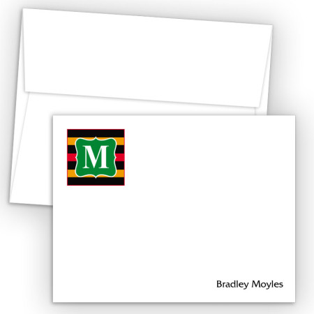 Monogram Flat Note Card 12