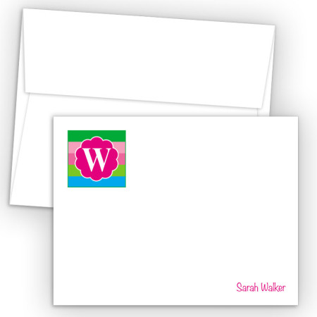 Monogram Flat Note Card 15