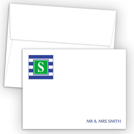 Monogram Flat Note Card 16