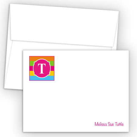 Monogram Flat Note Card 17