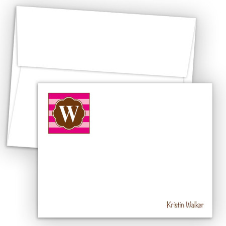 Monogram Flat Note Card 18