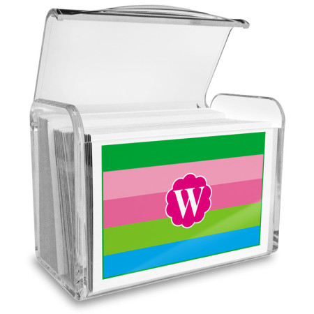 Monogram Fold Over Note Cards 15 with Acrylic Holder