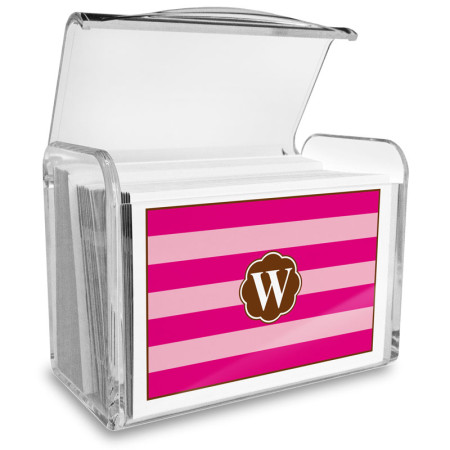Monogram Fold Over Note Cards 18 with Acrylic Holder