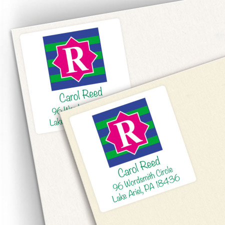 Monogram Square Address Labels 14
