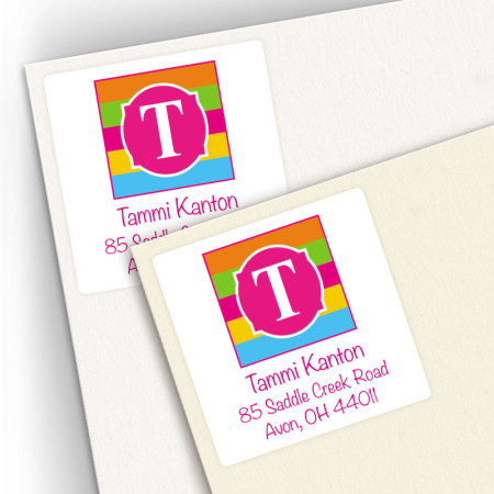 Monogram Square Address Labels 17