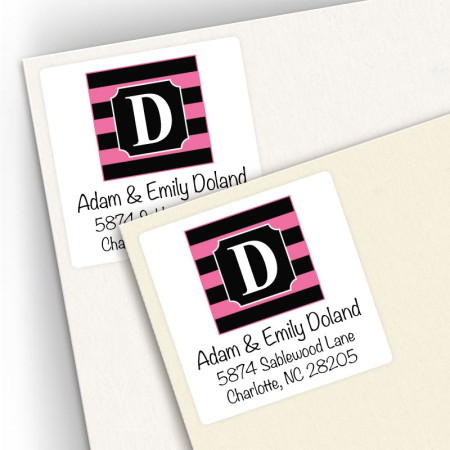 Monogram Square Address Labels 4
