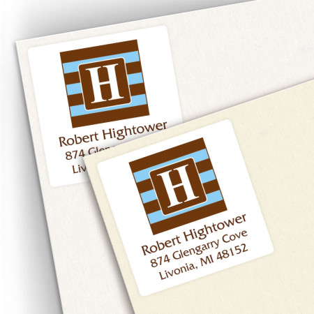 Monogram Square Address Label 8
