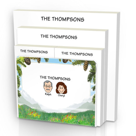 Mountains Family Note Pad Set & Acrylic Holder