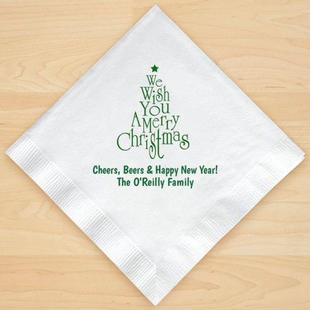Christmas Tree Design 1 Personalized Christmas Lunch-Dinner Napkins
