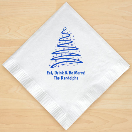 Christmas Tree Design 3 Personalized Christmas Lunch-Dinner Napkins