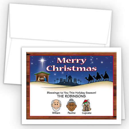 Nativity Merry Christmas Holiday Fold Note Head