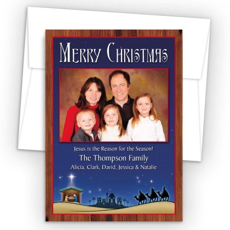 Nativity Photo Upload Holiday Card