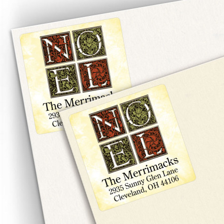 Noel Square Address Labels