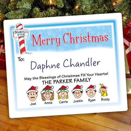 North Pole Christmas Gift Label