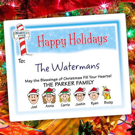 North Pole Holiday Gift Label