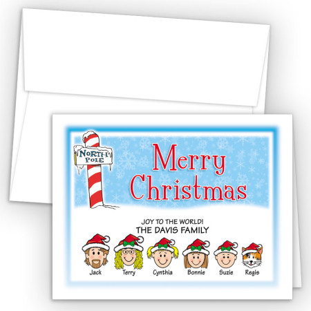 North Pole Merry Christmas Holiday Fold Note Head