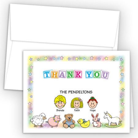 Nursery Foldover Family Thank You Card