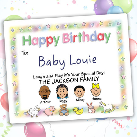 Nursery Happy Birthday Gift Label