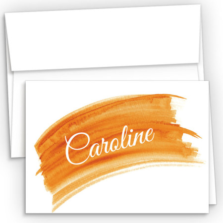 Orange Watercolor Fold Over Note Cards