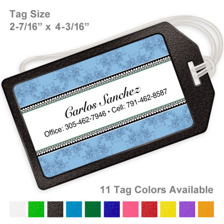 Palace Tapestry Blue Luggage Tag