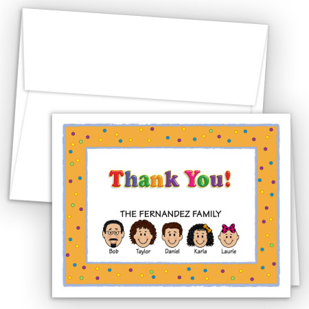 Party Foldover Family Thank You Card