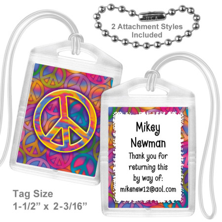 Peace Sign Mini Tag