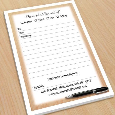 Pen with Woodgrain Excuse Pad Excuse Pad