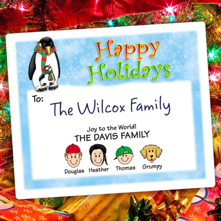 Penguin Parent Holiday Gift Label