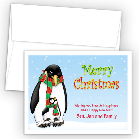 Penguins Merry Christmas Holiday Cards