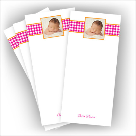 Pink Houndstooth Photo Pads - 3.5" x 8"