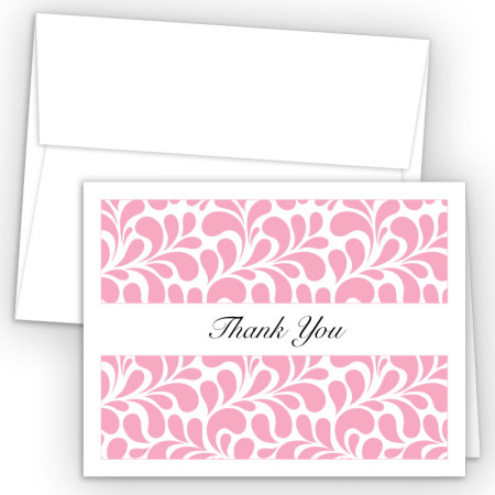 Pink Paisley Thank You Card