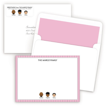 Pink Stripes Bordered Ensemble