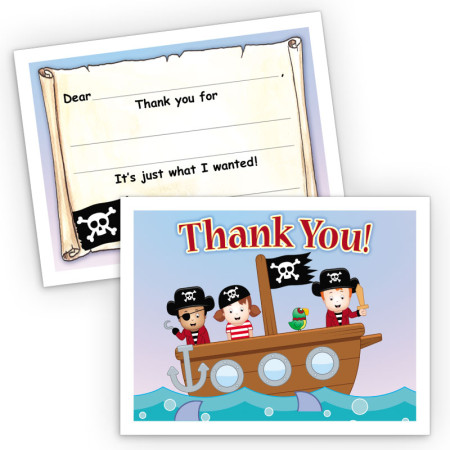 Pirate Ship Fill-In Thank You Cards