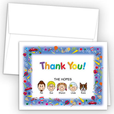 Playtime Foldover Family Thank You Card