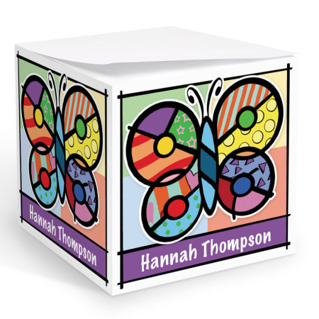 Pop Art Butterfly Memo Cube