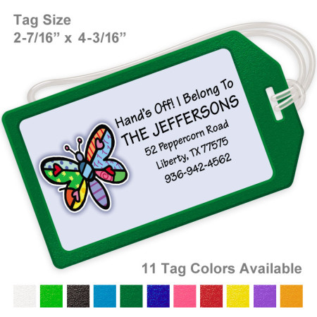 Pop Art Dragonfly Luggage Tag