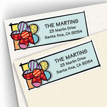 Pop Art Flower Address Labels