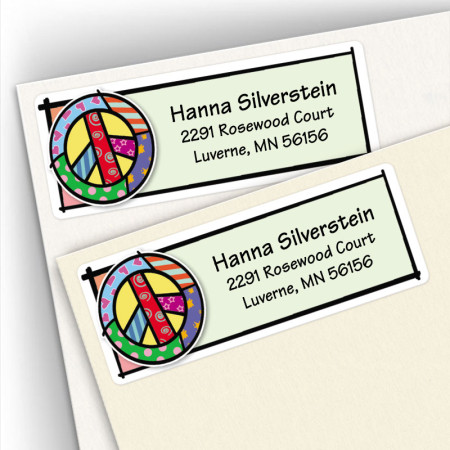 Pop Art Peace Address Labels