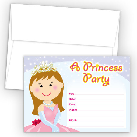 Princess Fill-In Birthday Party Invitations