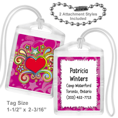 Psychedelic Heart Mini Tag
