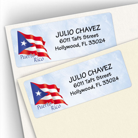 Puerto Rico Flag Address Labels