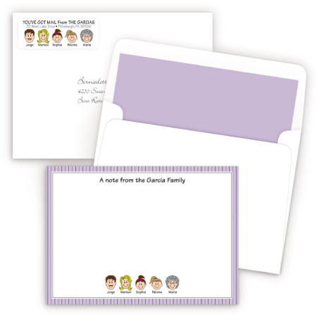 Purple Stripes Bordered Ensemble