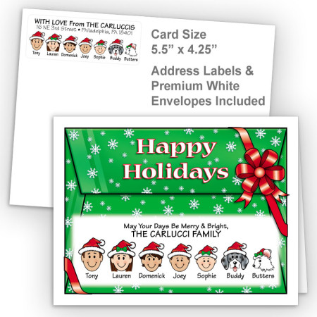 Red Bow Happy Holidays Fold Note Set