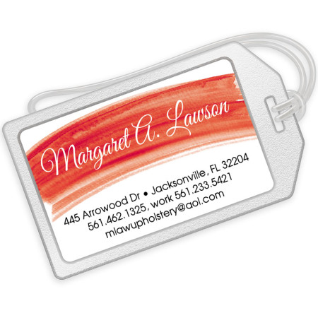 Red Watercolor Luggage Tags