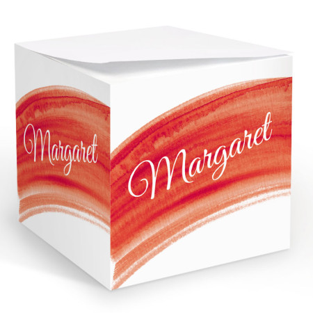 Red Watercolor Memo Cube