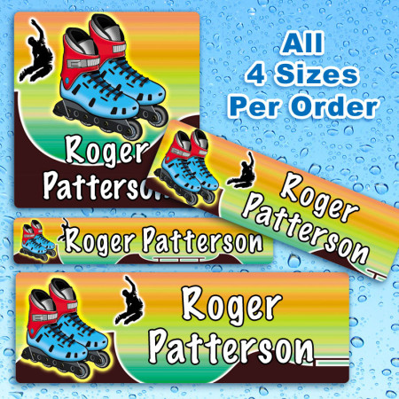 Rollerblades Waterproof Name Labels For Kids